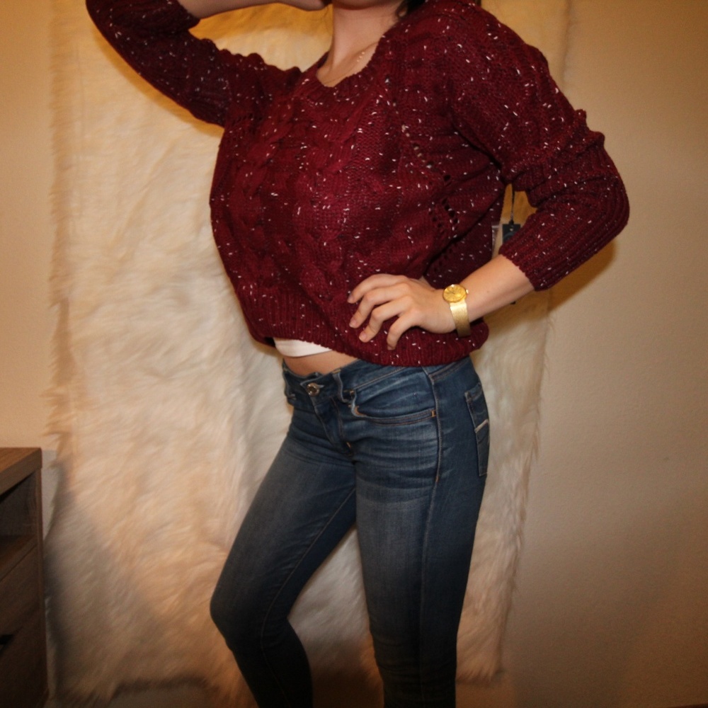 Trendy Cranberry Sweater NWT